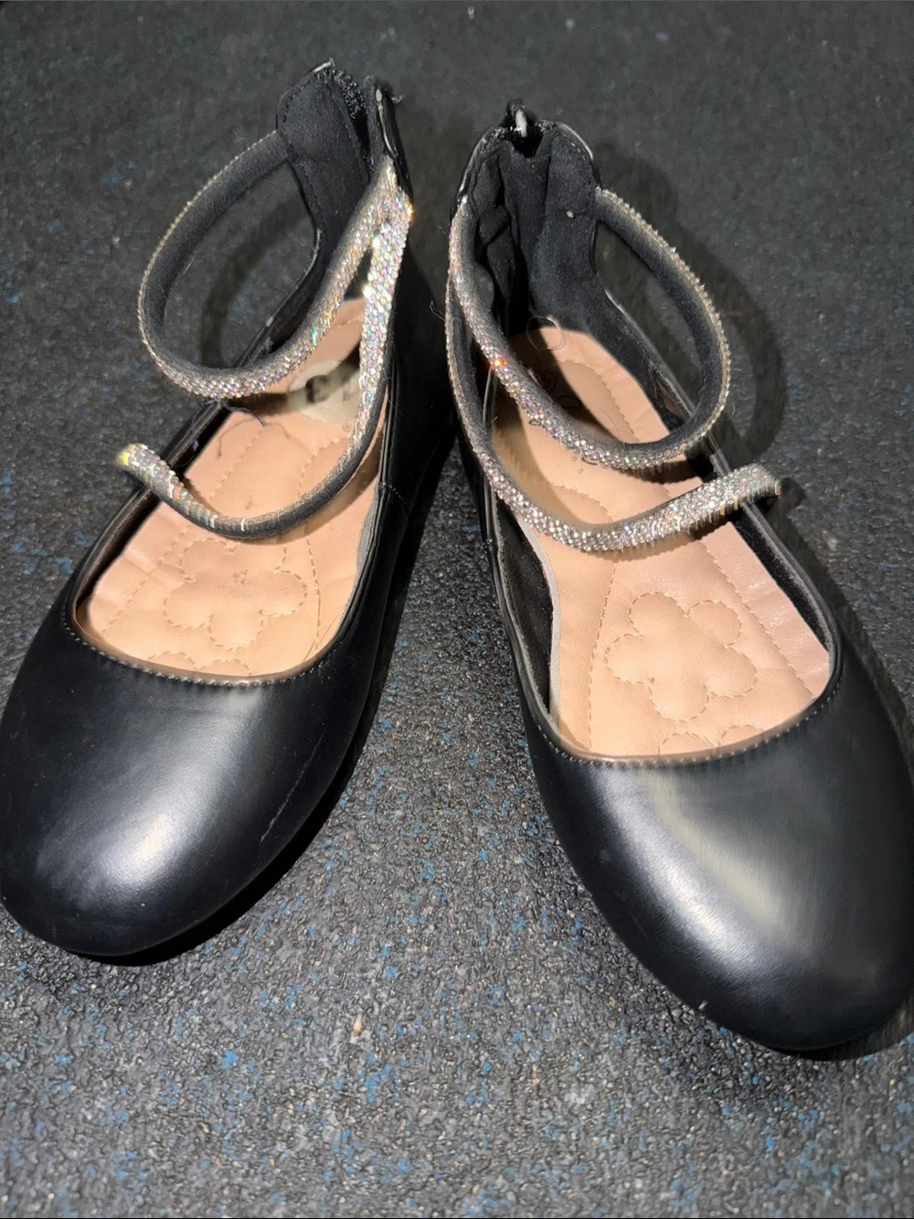 Gymboree Black Girls Dress Shoes with Sparkle Strap